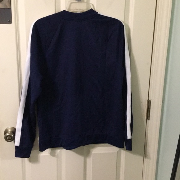 New Navy & White Track Athletic Leisure Jacket L - Picture 3 of 9